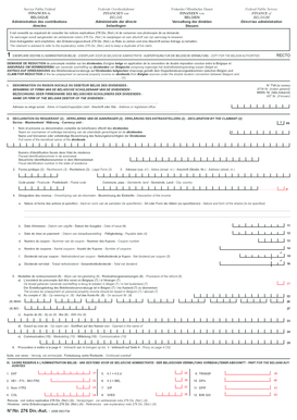 Belgian Tax Reduction Claim Form