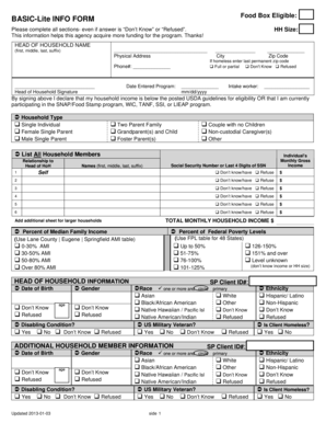 Food Box Eligibility Form