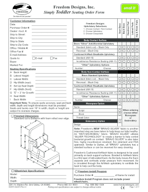 Simply Toddler Seating Order Form