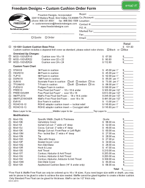 Custom Cushion Order Form