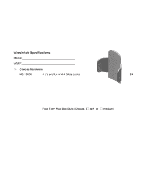 Freedom Designs Wheelchair Back Order Form