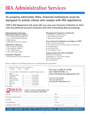 IRA Administration Services Request Form