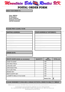 Postal Order Form