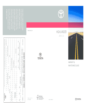 Toyota Highlander Owner Information Change Form