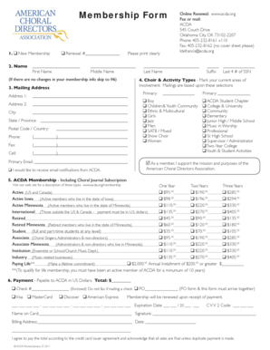 ACDA Membership Renewal Form