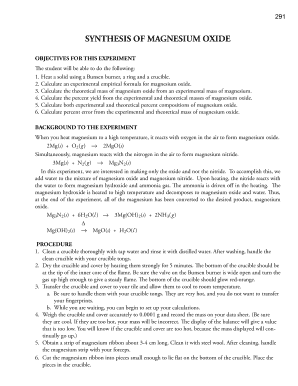 Magnesium Oxide Synthesis Lab Report