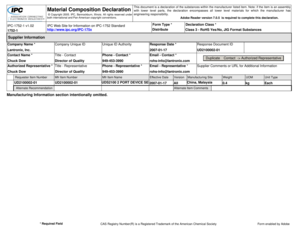 RoHS Material Composition Declaration Form