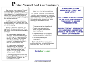 Janitorial Services Bond Application