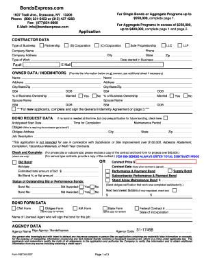 CNA Surety Bond Application