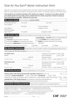 Give As You Earn Donor Instruction Form