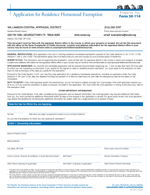 Texas Residence Homestead Exemption Application