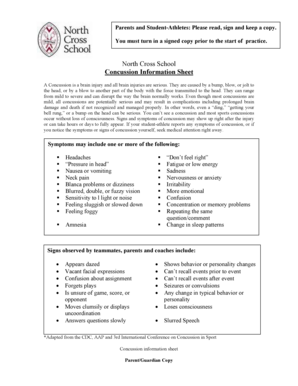 Concussion Information Sheet