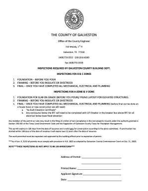 Galveston County Building Inspection Form