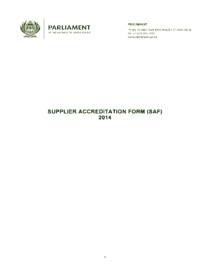 Supplier Accreditation Form (SAF)