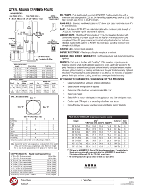 Wrestling bracket template - STEEL ROUND TAPERED POLES - LSI Industries Inc