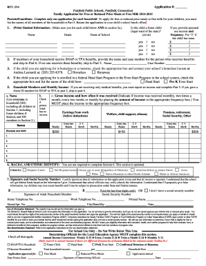 Family Application for Free or Reduced Price Meals