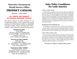 Narcotics Anonymous Sales Policy Conditions