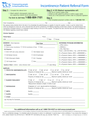 Incontinence Patient Referral Form