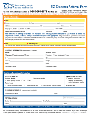 Diabetes assessment form - ccs medical