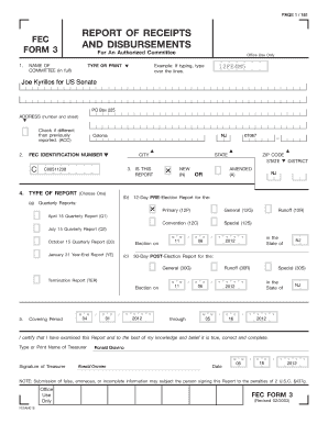 FEC Form 3 for US Senate Campaign