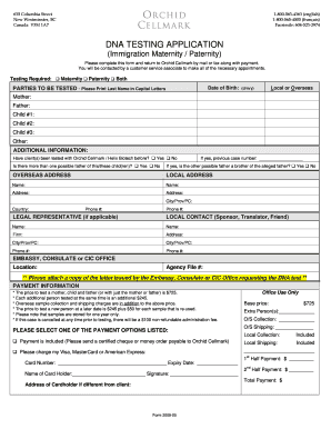 DNA Testing Application Form