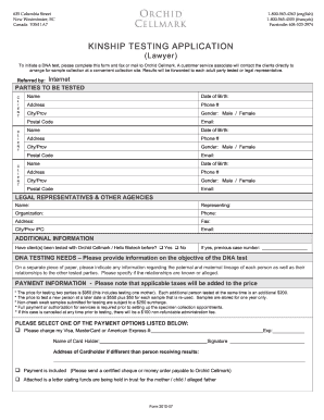 Kinship Testing Application Form