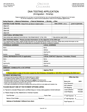 DNA Testing Application Form