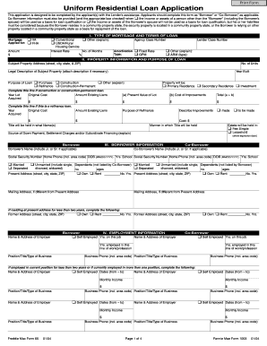 Uniform Residential Loan Application
