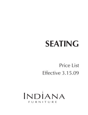 Indiana Furniture Seating Warranty and Order Form