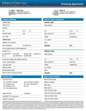 Business Financing Application