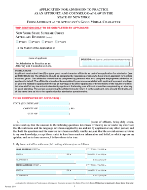 New York Attorney Admission Affidavit