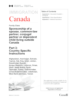 Canada Spousal Sponsorship Application Form