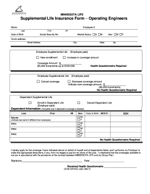 Minnesota Life Supplemental Insurance Form