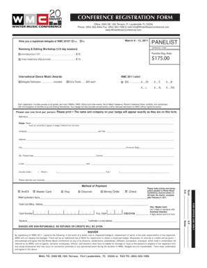 WMC 2011 Conference Registration Form