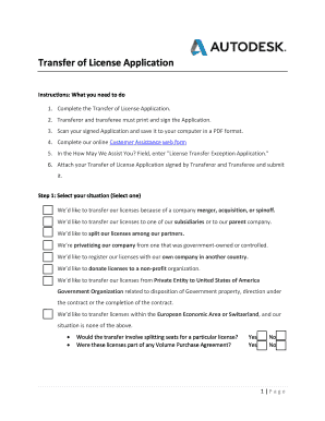Transfer of License Application