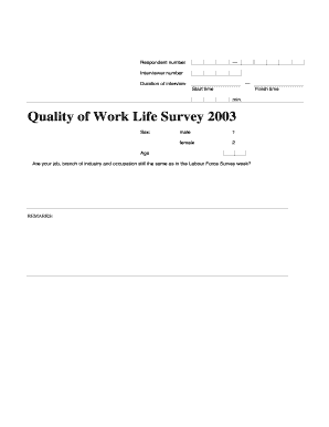 Quality of Work Life Survey 2003