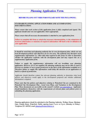 Planning Application Form