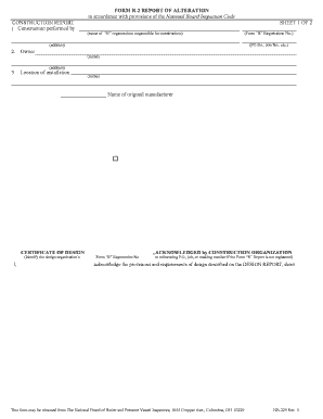Form R-2 Report of Alteration