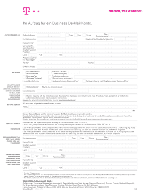 Auftrag für ein Business De-Mail Konto