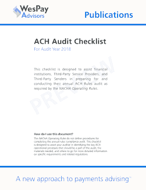 Fillable Online ACH Audit Checklist Fax Email Print - pdfFiller