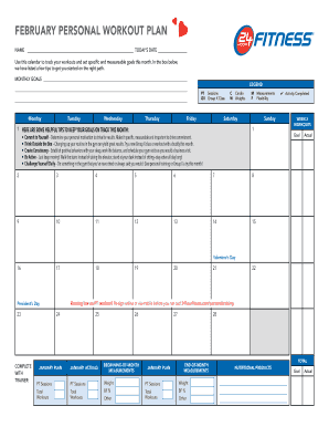 February Personal Workout Plan