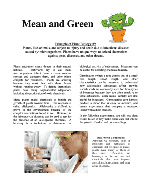 Plant Biology Bioassay Experiment