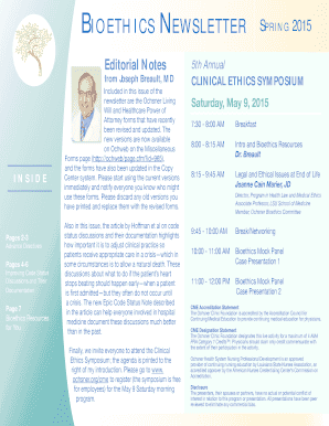 Ochsner Living Will and Healthcare Power of Attorney Forms