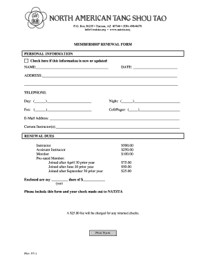 Membership Renewal Form