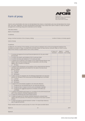 AFGRI Limited Proxy Form