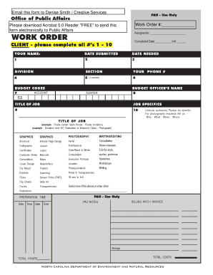 Work Order Form