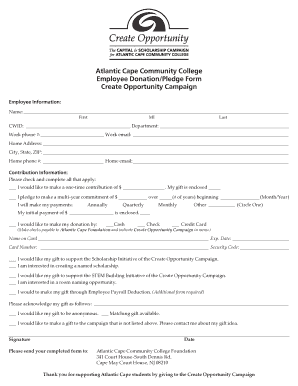 Atlantic Cape Community College Employee Donation/Pledge Form ... - atlantic