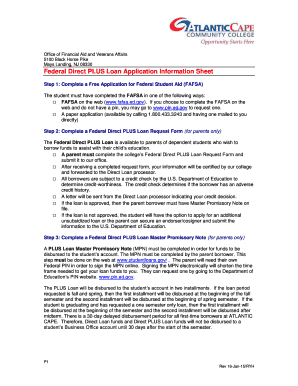 Federal Direct PLUS Loan Request Form