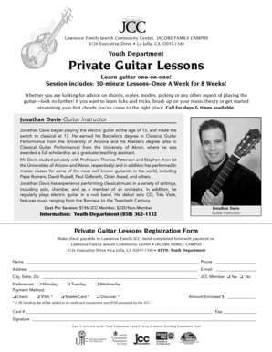 Beginner guitar lessons pdf - Private Guitar Lessons Registration Form - Lawrence Family JCC