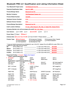 listing information sheet